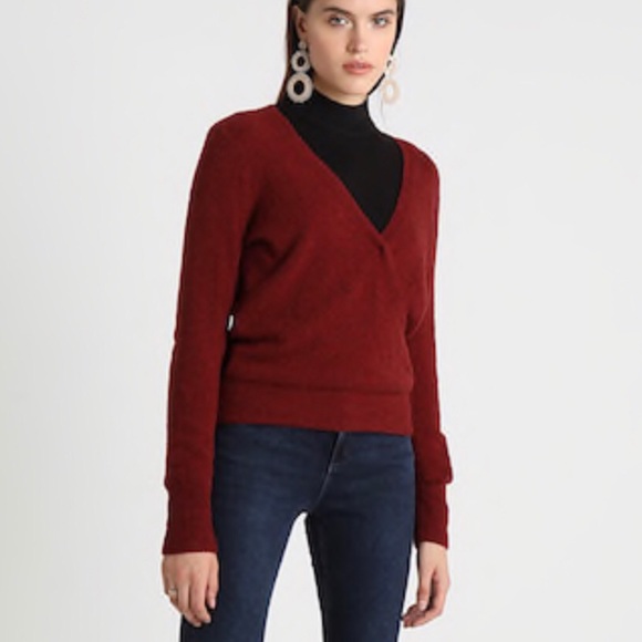 madewell wrap front pullover sweater